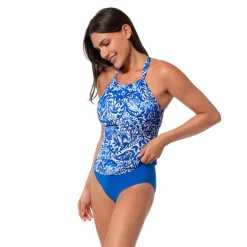 ARABESQUE BIANCA DRAPED TANKINI TOP