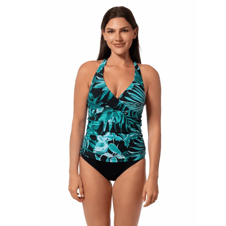 BOLD PARADISE LOUISE WRAP TANKINI TOP