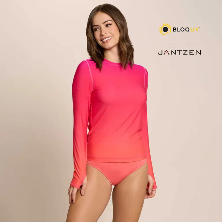 FLOWERS OF THE SUN 24/7 SWIM RASH GUARD TEE TOP
