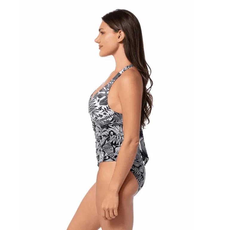 FOREST BLAST LOUISE WRAP TANKINI TOP