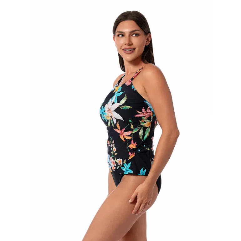 GARDEN PARTY AUDREY DRAPE TANKINI TOP