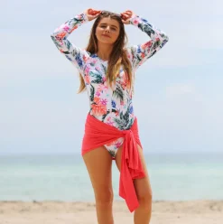 HAWAIIAN TERRACE WHOOPIE LONG SLEEVE ONE PIECE