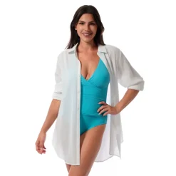 MARIE HIGH-LOW SHIRT COVERUP