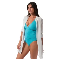 MARIE HIGH-LOW SHIRT COVERUP