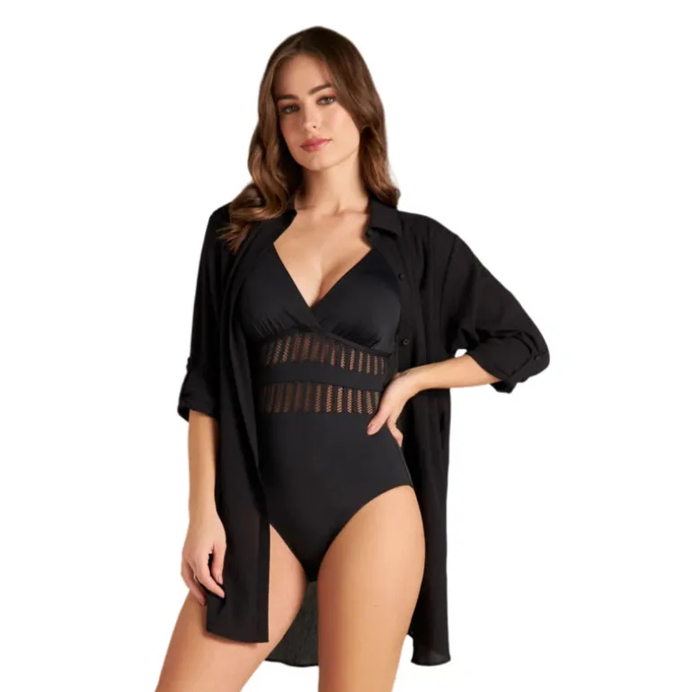MARIE HIGH-LOW SHIRT COVERUP