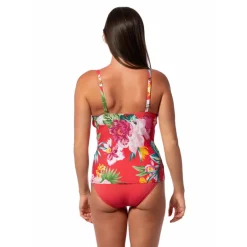MORNING BLOOM AUDREY DRAPE TANKINI TOP