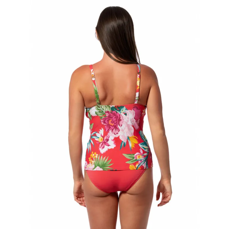 MORNING BLOOM AUDREY DRAPE TANKINI TOP