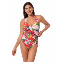 MORNING BLOOM LOUISE WRAP TANKINI TOP