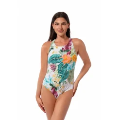 MYSTIC TROPIC LAYLA CROSS BACK HIGH NECK ONE PIECE