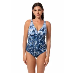 OCEAN MOSAIC AMBER V-NECK TANKINI TOP