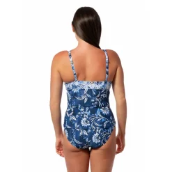 OCEAN MOSAIC AMBER V-NECK TANKINI TOP