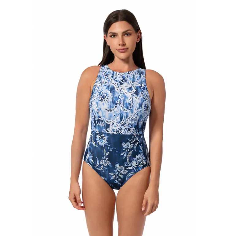 OCEAN MOSAIC FARRAH HIGH NECK ONE PIECE