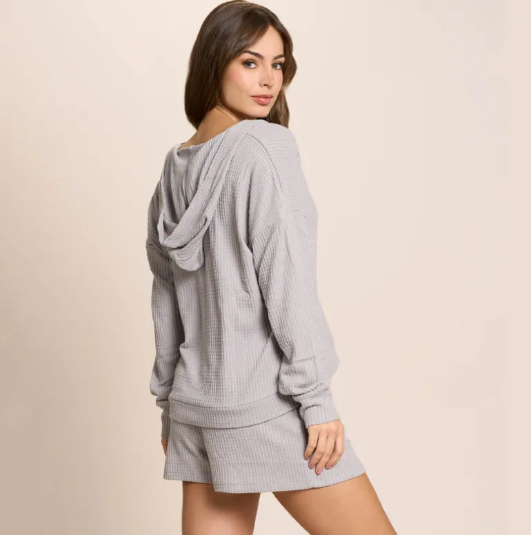 2 PIECE LOUNGE SET - HOODIE AND SHORT SET