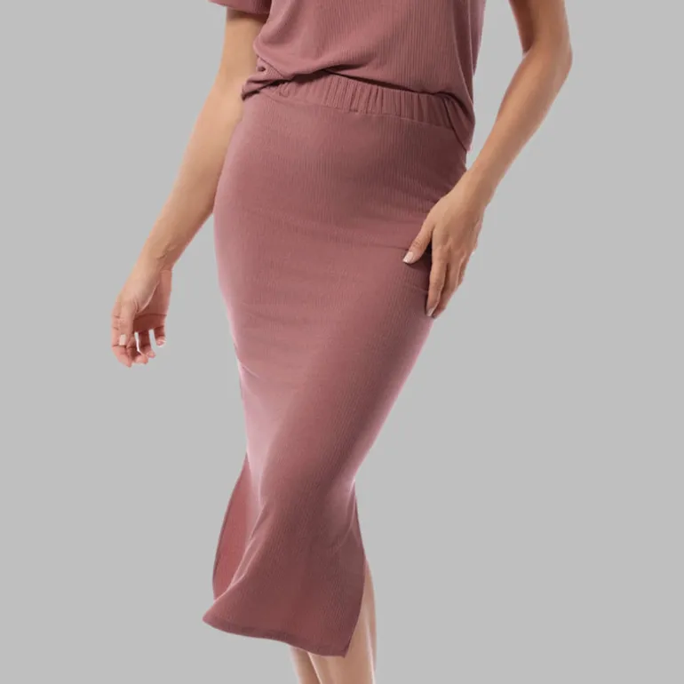 RILEY SIDE SLIT MIDI SKIRT